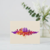 New York City Skyline Waterverf over White Briefkaart (Staand voorkant)
