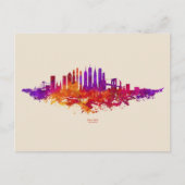 New York City Skyline Waterverf over White Briefkaart (Voorkant)