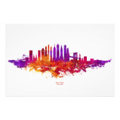 New York City Skyline Waterverf over White Foto Afdruk (Voorkant)