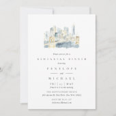 New York City Skyline Waterverf repetitie diner Kaart (Voorkant)