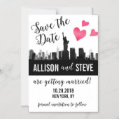 New York City Skyline Wedding Bewaar de datummagne Magnetische Uitnodiging (Voorkant)