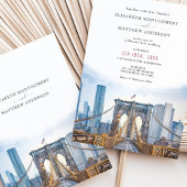 New York City Skyline Wedding Brooklyn Bridge Kaart