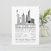 New York City Skyline Wedding Kaart (Staand voorkant)