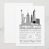New York City Skyline Wedding Kaart (Voorkant / Achterkant)