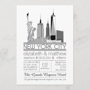 New York City Skyline Wedding Kaart