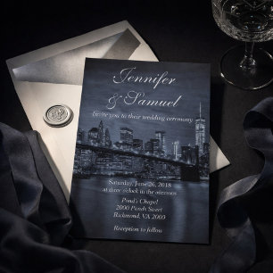 New York City Skyline Wedding Kaart