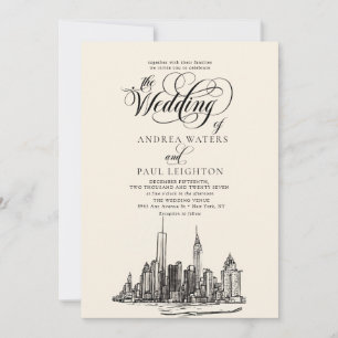 New York City Skyline Wedding Kaart