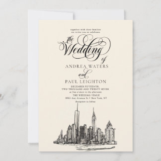 New York City Skyline Wedding Kaart