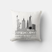 New York City Skyline Wedding Kussen (Voorkant)