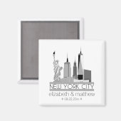 New York City Skyline Wedding Magneet (Voorkant / Achterkant)