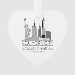 New York City Skyline Wedding Ornament