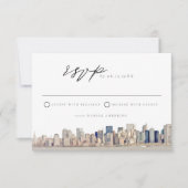 NEW YORK CITY Skyline Wedding RSVP Card Kaart (Voorkant)