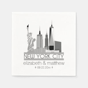New York City Skyline Wedding Servetten