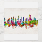 New York City Skyline Wijn Etiket (Enkel label)