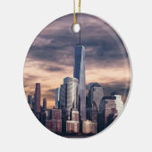 New York City Skyline Winter Keramisch Ornament (Links)