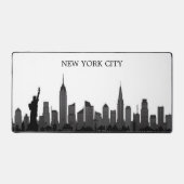 New York City Skyline Zwart Modern Manhattan NYC Bureaumat (Voorkant)