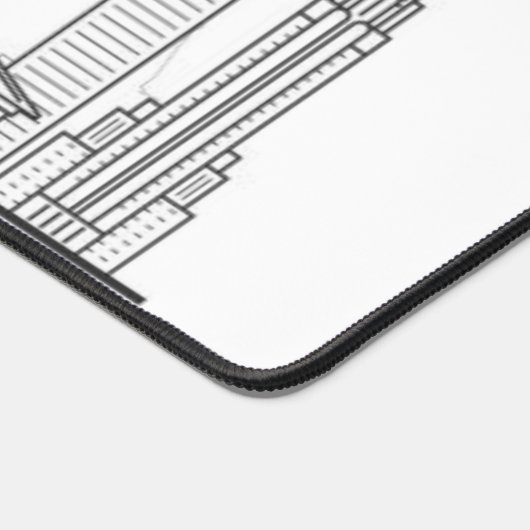 New York City Skyline Zwart Modern Manhattan NYC Bureaumat (Hoek)