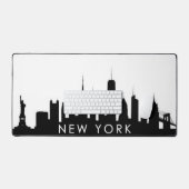 New York City Skyline Zwart Modern Manhattan NYC Bureaumat (Keyboard & Muis)