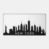 New York City Skyline Zwart Modern Manhattan NYC Bureaumat (Voorkant)