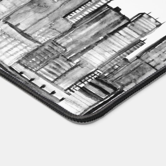 New York City Skyline Zwart Modern Manhattan NYC Bureaumat (Hoek)