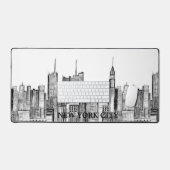 New York City Skyline Zwart Modern Manhattan NYC Bureaumat (Keyboard & Muis)