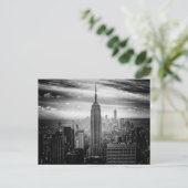 New York City skyline zwart-wit Briefkaart (Staand voorkant)