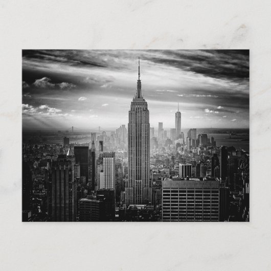 New York City skyline zwart-wit Briefkaart (Voorkant)