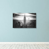 New York City skyline zwart-wit Canvas Afdruk (Insitu (Houten vloer))