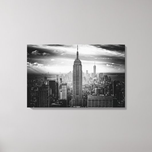 New York City skyline zwart-wit Canvas Afdruk (Voorkant)