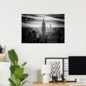 New York City skyline zwart-wit Poster (Thuiskantoor)