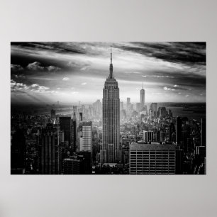 New York City skyline zwart-wit Poster