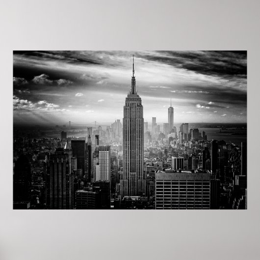New York City skyline zwart-wit Poster (Voorkant)