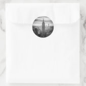 New York City skyline zwart-wit Ronde Sticker (Tas)