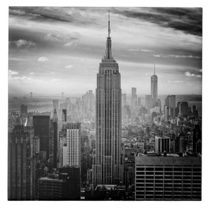 New York City skyline zwart-wit Tegeltje
