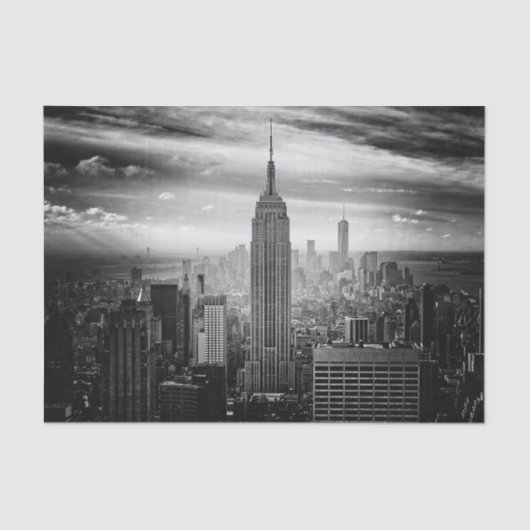 New York City skyline zwart-wit Tissuepapier (Voorkant)