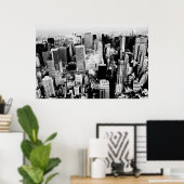 New York City Skyline zwarte en witte foto Poster (Thuiskantoor)