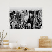 New York City Skyline zwarte en witte foto Poster (Keuken)