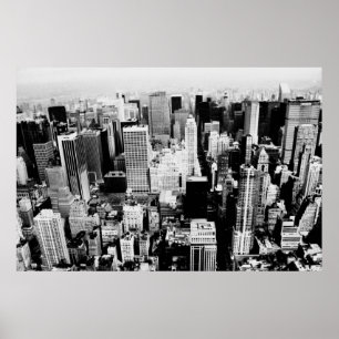New York City Skyline zwarte en witte foto Poster