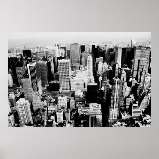 New York City Skyline zwarte en witte foto Poster (Voorkant)