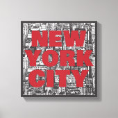 New York City | Skyscraper Typografie Canvas Afdruk (Voorkant)