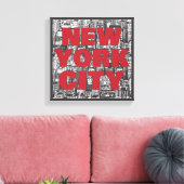 New York City | Skyscraper Typografie Canvas Afdruk (Insitu (Woonkamer))