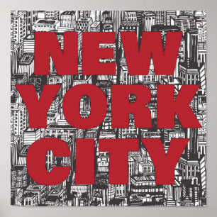 New York City Skyscraper Typografie Poster