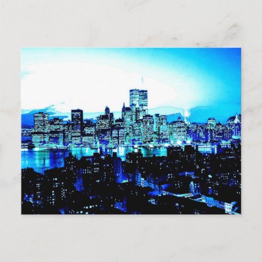 New York City Skyscrapers bij nacht Briefkaart (Voorkant)