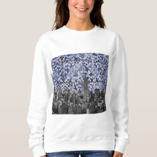 New York City Skyscrapers ontmoeten Portugese Tile Trui