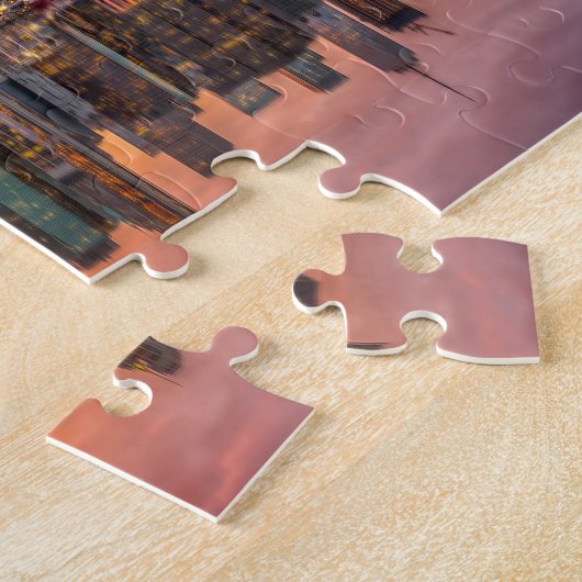 New York City Skyscrapers Skyline Sunset Travel Legpuzzel (Zijkant)