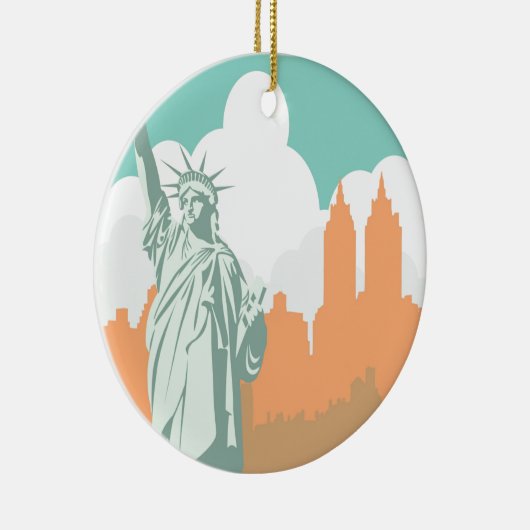 New York City slaapt nooit  Keramisch Ornament (Rechts)