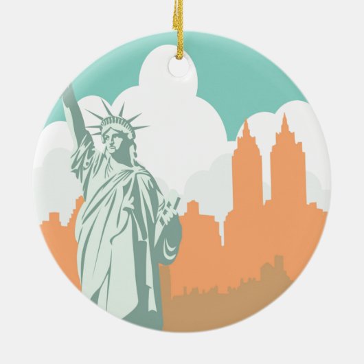 New York City slaapt nooit  Keramisch Ornament (Achterkant)