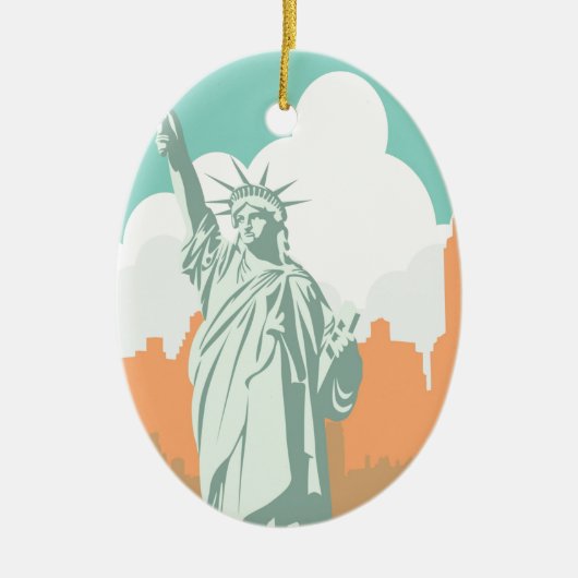New York City slaapt nooit  Keramisch Ornament (Voorkant)