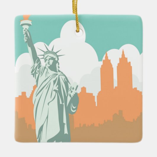 New York City slaapt nooit  Keramisch Ornament (Voorkant)