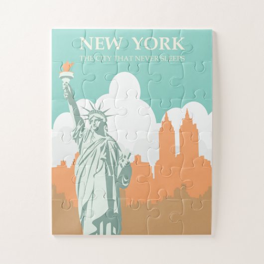 New York City slaapt nooit Legpuzzel (Verticaal)